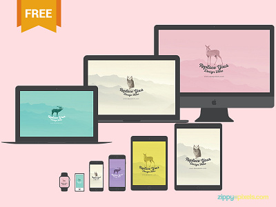 Download 24 Free Flat Vector Mockups Of All Apple Devices By Zippypixels On Dribbble