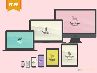 24 Free Flat Vector Mockups of All Apple Devices