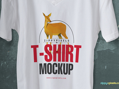Cool V-Neck Tshirt Mockup For Free by ZippyPixels on Dribbble