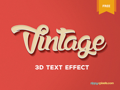 Free Vintage 3d Text Effect