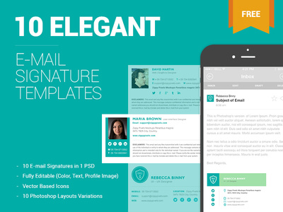 10 Free Email Signature Templates by ZippyPixels - Dribbble