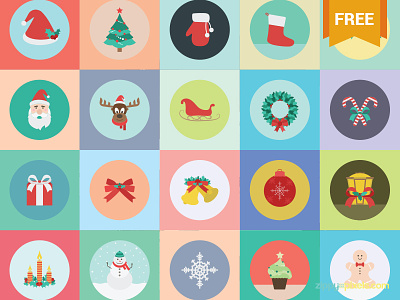 20 Free Vector Christmas Icons chirstmas christmas icons christmas tree free freebie icon pack icons illustrator santa icon vector icons x mas