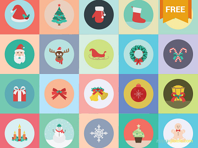 20 Free Vector Christmas Icons 