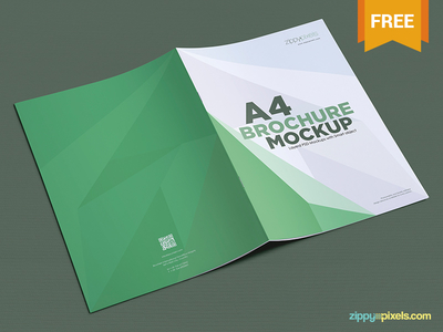 Free A4 Brochure Mockup PSDs by ZippyPixels - Dribbble