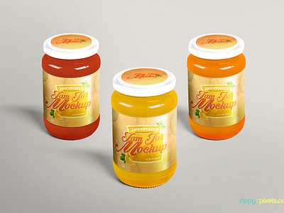 Free Beautiful Jam Jar Mockup by ZippyPixels on Dribbble
