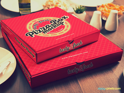 15 Customizable Pizza Box Mockups Vol. 1