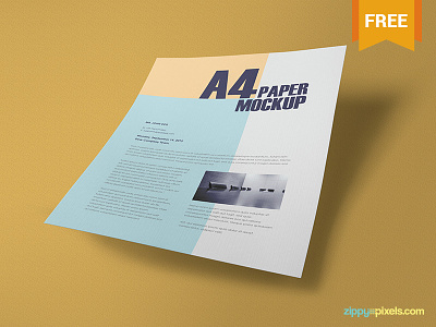Free Textured A4 Paper Mockup PSD a4 a4 paper customizable free freebie mockup paper paper mockup photoshop presentation psd stationery