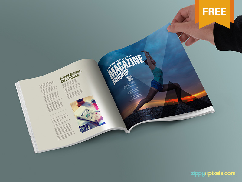 Download Free Square PSD Magazine Mockup by ZippyPixels on Dribbble