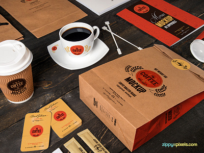 13 Coffee Shop Packaging & Branding Mockups Vol. 1