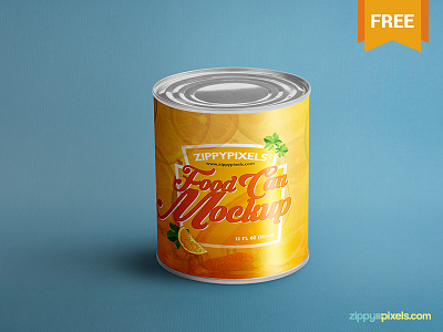 Free Food Can Mock-Up branding can food can free freebie labeling mockup packaging psd tin can