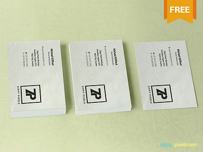 Free Stacked Visiting Card Mockup