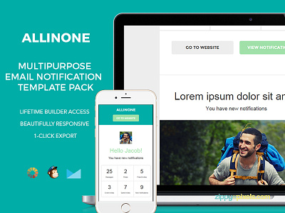 Allinone – Email Notification Template Pack campaign monitor template email email marketing email notifications html template mailchimp template notifications psd template responsive template template template builder
