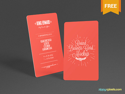 Free Round Business Card Mockup