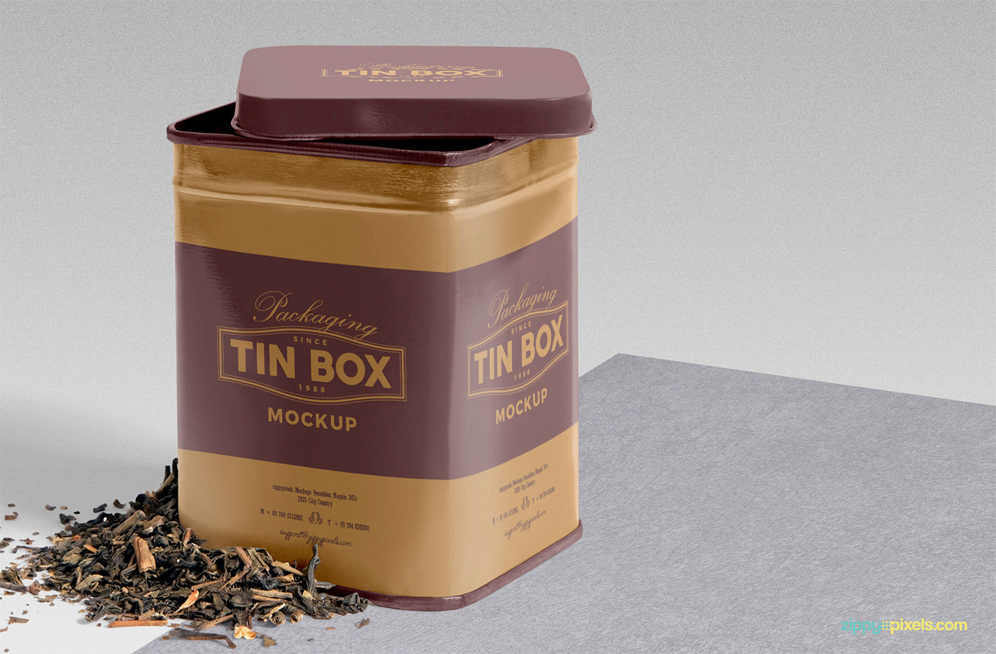 Download Free Packaging Tin Box Mockup by ZippyPixels on Dribbble