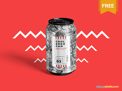 Free Tin Soda Can Mockup aluminiumcan branding can free freebie mockup photoshop psd sodacan tincan