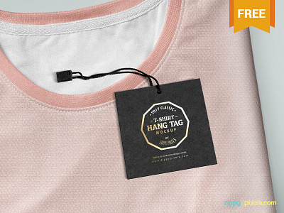 Free Label Tag Mockup branding clothing free freebie label mockup photoshop psd t shirt tag