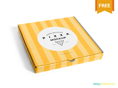 Free Delicious Pizza Box Mockup box free freebie mockup packaging photoshop pizza pizzabox psd