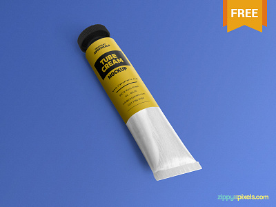 Free Cream Tube Mockup branding cosmetic cream free freebie mockup packaging paste photoshop psd tube