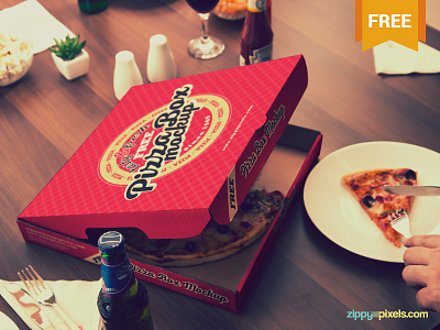 Free Finger-licking Good Pizza Mockup box branding food free freebie mockup packaging photoshop pizza psd