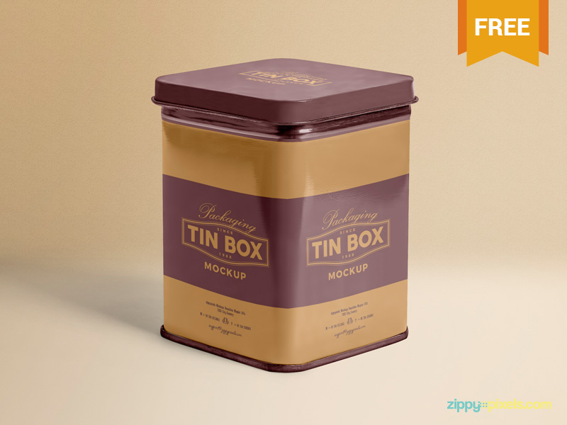 Download Free Metallic Box Packaging Mockup by ZippyPixels on Dribbble