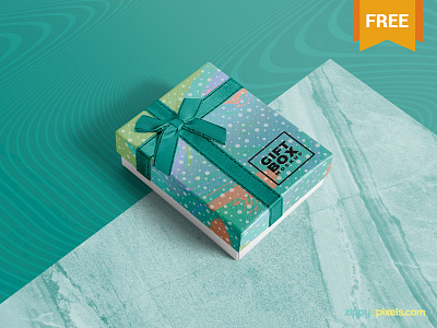 Free Photorealistic Gift Box Mockup box branding free freebie gift giftbox mockup packaging photoshop psd