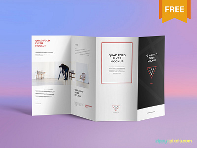 Free Brilliant 4 Fold Brochure Mockup