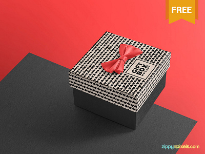Free & Delicate Gift Box Mockup box free freebie gift mockup packaging photoshop psd wrapping