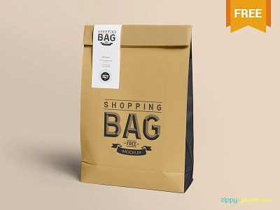 Free Awesome Paper Bag Mock up bag branding free freebie mockup packaging paper photoshop psd shopping