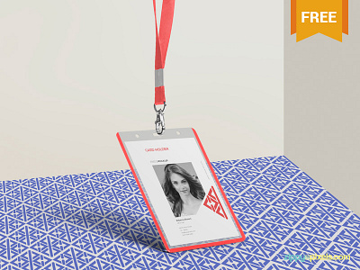 Free Corporate ID Card Mockup badge branding card free freebie id identity mockup photoshop psd