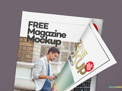 Free Magazine Mockup PSD by ZippyPixels on Dribbble