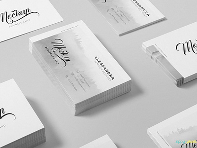 Free Isometric Business Card Mockup by ZippyPixels on Dribbble