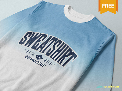 Free Crewneck Sweatshirt Mockup apparel branding free freebie mockup photoshop psd sweatshirt t shirt