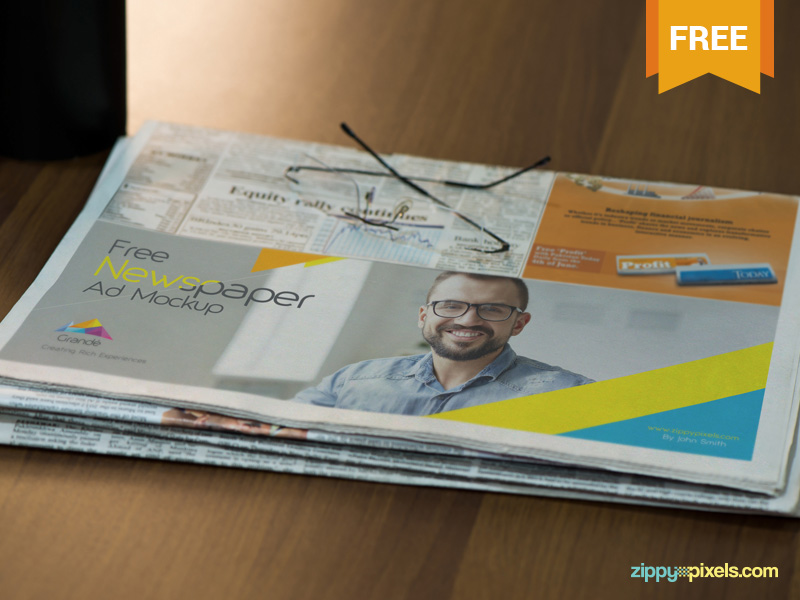 Download Free Half Folded Newspaper Mockup by ZippyPixels on Dribbble