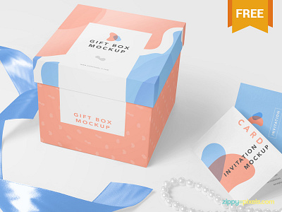 Free Luxury Gift Mockup box card free freebie gift greeting mockup packaging photoshop psd