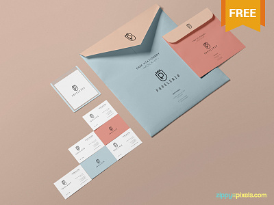 Free Beautiful Envelope Mockup PSD branding cards envelope free freebie id mockup photoshop psd stationery