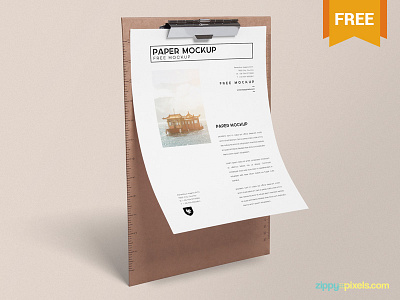 Free Brilliant Letter Mockup PSD a4 clipboard free freebie letter letterhead mockup paper photoshop psd stationery