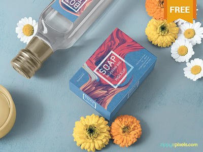 Free Soap Packaging Mockup bottle branding free freebie mockup packaging photoshop psd soap