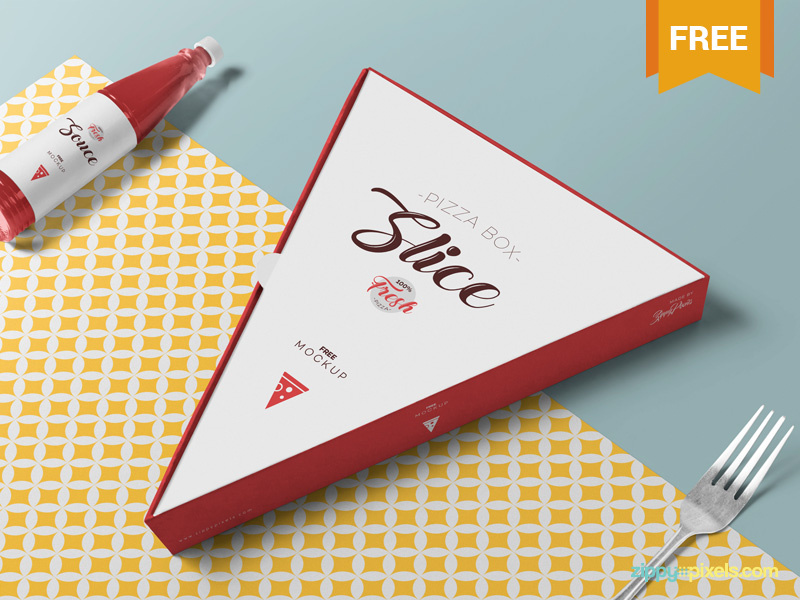 Download Free Pizza Slice Box Mockup by ZippyPixels on Dribbble