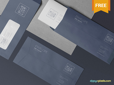 Free Envelope Mockup PSD branding envelope free freebie letter mockup paper photoshop psd stationery