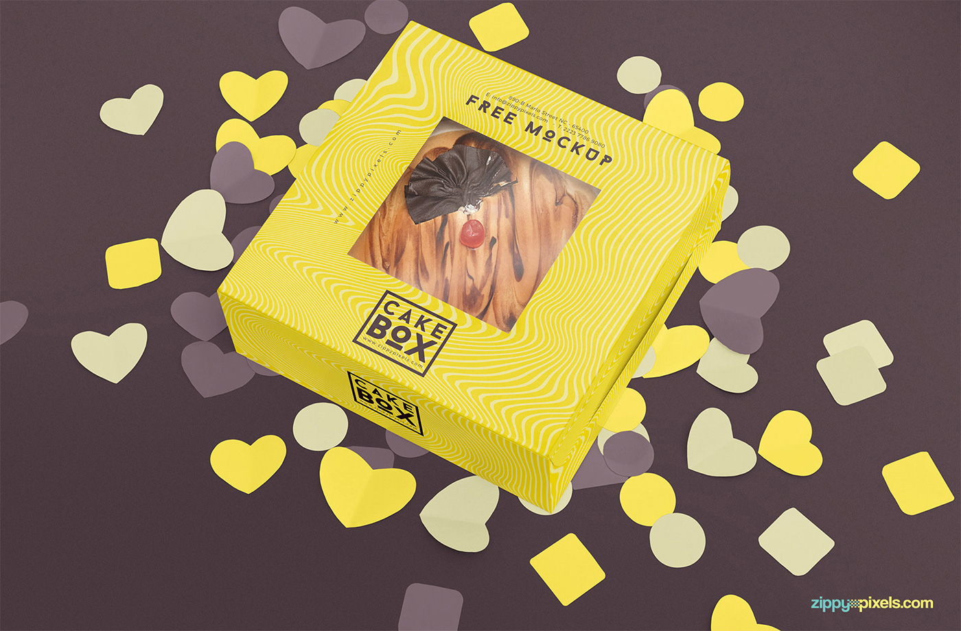 Download Free Cake Box Mockup by ZippyPixels on Dribbble