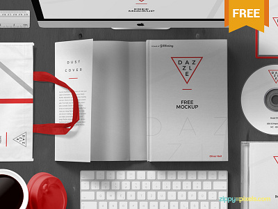 Free Book Cover Mockup Scene bag book cd cover dustcover free freebie id imac mockup photoshop psd