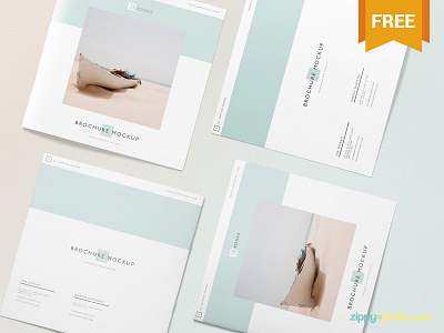 Free Square Brochure Mockup Scene advertisement booklet brochure catalog flyer free freebie mockup photoshop psd square