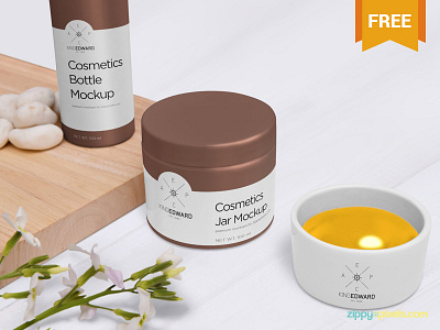 Free Cosmetic Bottle Mockup