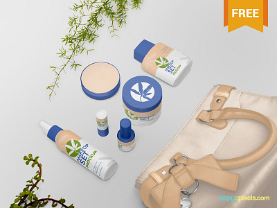 Free Fashionable Cosmetic Mockup beauty products branding cosmetic fashion free freebie makeup mockup packaging photoshop psd