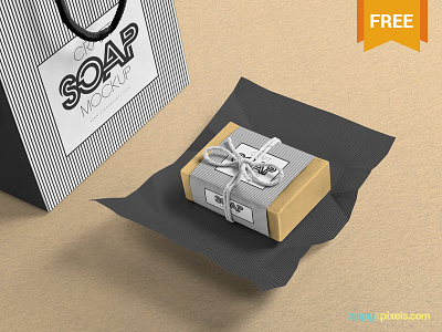 Free Craft Soap Bar Mockup bar branding craft soap free freebie mockup packaging photoshop psd soap