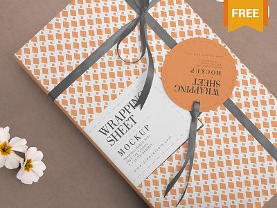 Free Attractive Wrapping Paper Mockup free freebie gift mockup packaging photoshop presentation psd wrapping paper wrapping sheet