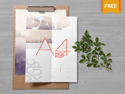 Free Realistic Paper Mockup a4 folded paper free freebie letter letterhead mockup paper photoshop psd stationery