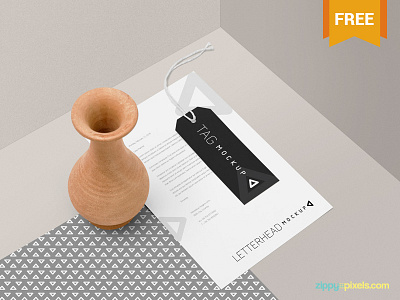 Free Letterhead Mockup PSD branding free freebie letter letterhead mockup paper photoshop psd stationery tag