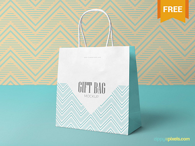 Free Attractive Gift Bag Mockup bag branding free freebie gift mockup packaging photoshop psd shopping bag
