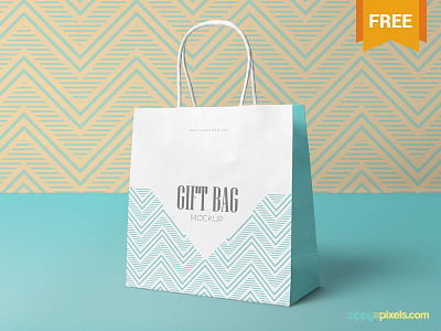 Free Attractive Gift Bag Mockup